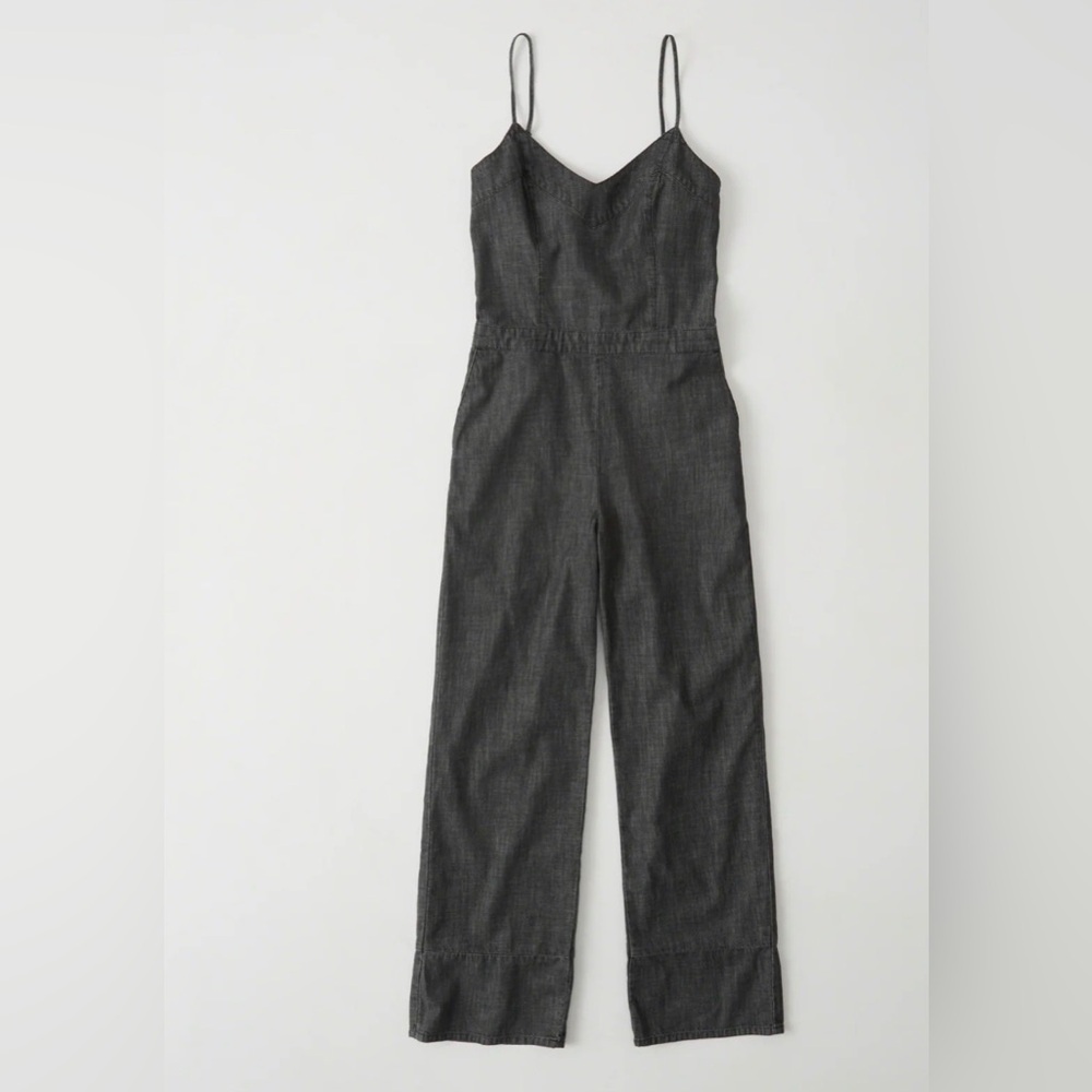 Abercrombie & Fitch BOW-BACK DENIM JUMPSUIT